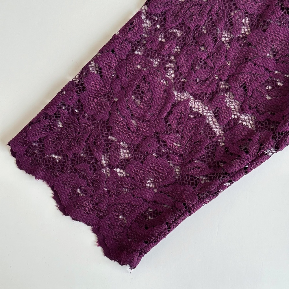 Kiyonna Plum Scalloped Lace Boudoir Dress Kiyonna Size 2 - 18/20 - Picture 8 of 12